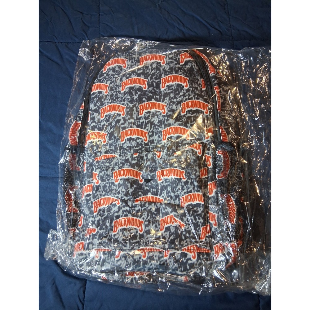 Backwoods AOP Print Cigar Theme Backpack Book Bag Unused 16" Tall